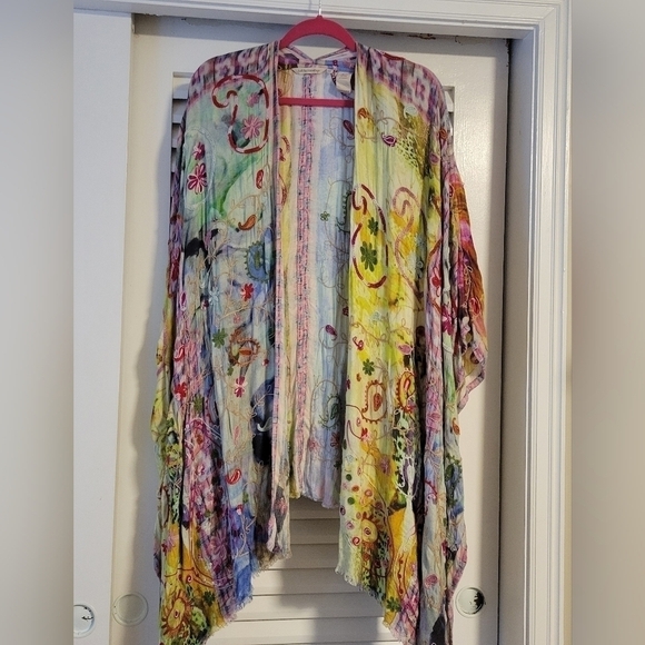 Soft Surroundings Sweaters - Soft surroundings embroidered open poncho cardigan.